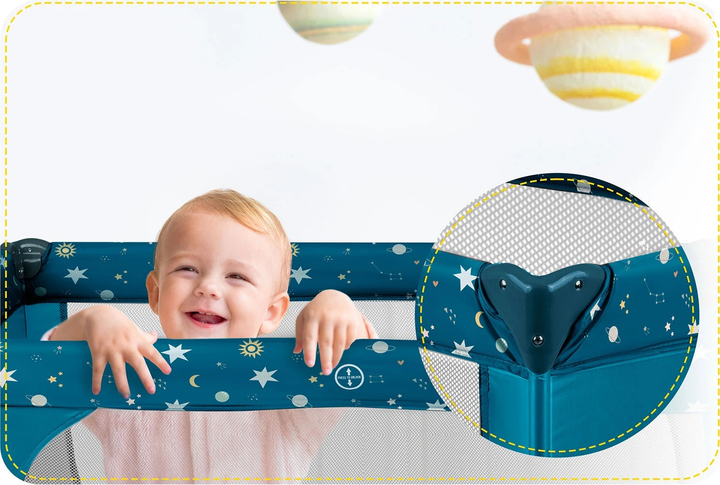 Дорожнє ліжечко RICOKIDS 125 x 65 x 78 см RK-240 Navy Blue (724002) (5903890628284) - зображення 7