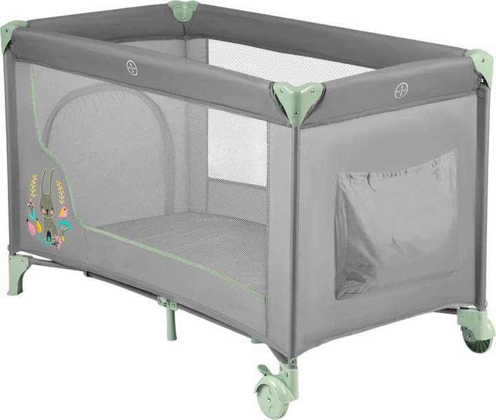 Дорожнє ліжечко RICOKIDS 125 x 65 x 78 см RK-240 Grey-Mint (724010) (5903890605179) - зображення 2