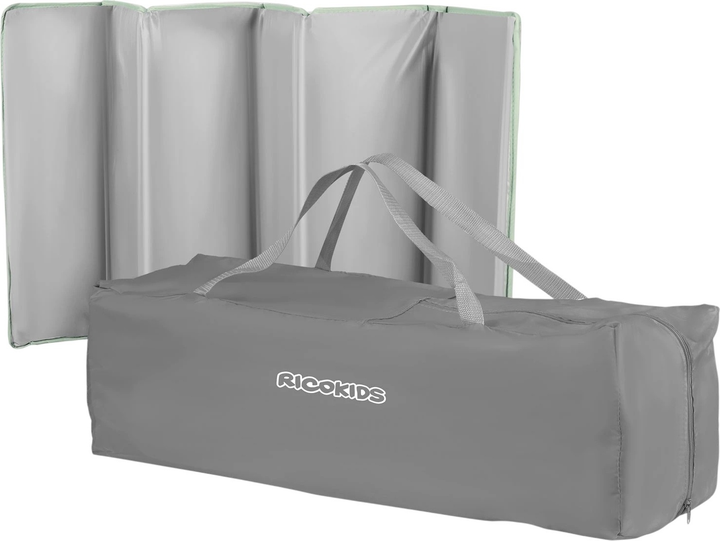 Дорожнє ліжечко RICOKIDS 125 x 65 x 78 см RK-240 Grey-Mint (724010) (5903890605179) - зображення 3