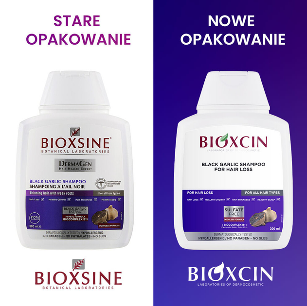 Шампунь проти випадіння волосся Bioxcin Black Garlic з чорним часником 300 мл (8680512628132) - зображення 2