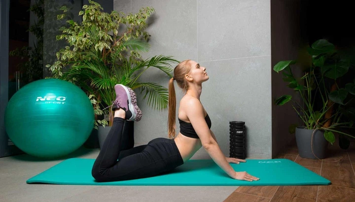 Mata do cwiczen Neo Sport gruba 183 x 60 cm 192301 turkusowa (5903890606176) - obraz 6