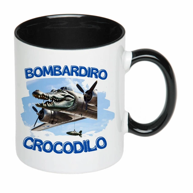Чашка с печатью "BOMBARDIRO CROCODILO" (цвет чёрный) (27165) - изображение 2