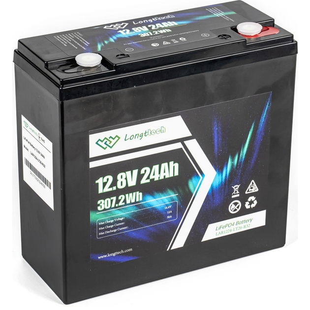 Батарея LiFePo4 Longttech LiFePO4 12.8V - 24Ah (LAR1224-LT20-R32) - изображение 5