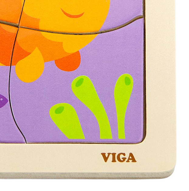 Zestaw drewnianych puzzli Viga na podkładce Rybka 50144 (6934510501440) - obraz 3