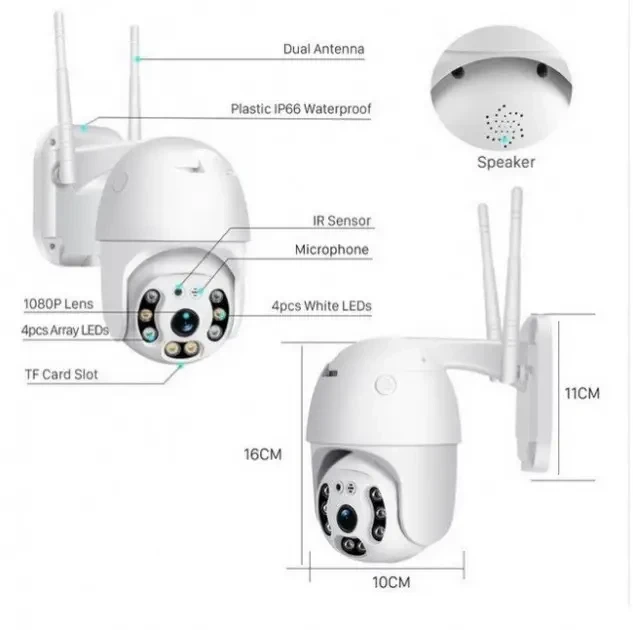 Уличная IP-камера слежения IP66 поворотная wifi камера внешнего видеонаблюдения с удаленным доступом к выписке - изображение 2