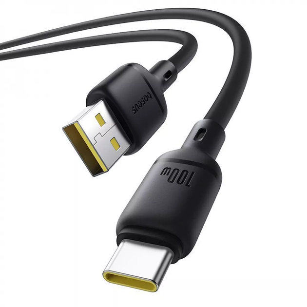 Кабель Baseus Silky Series Fast Charging Type-C 100W 1m чорний CATYS-01 - изображение 2