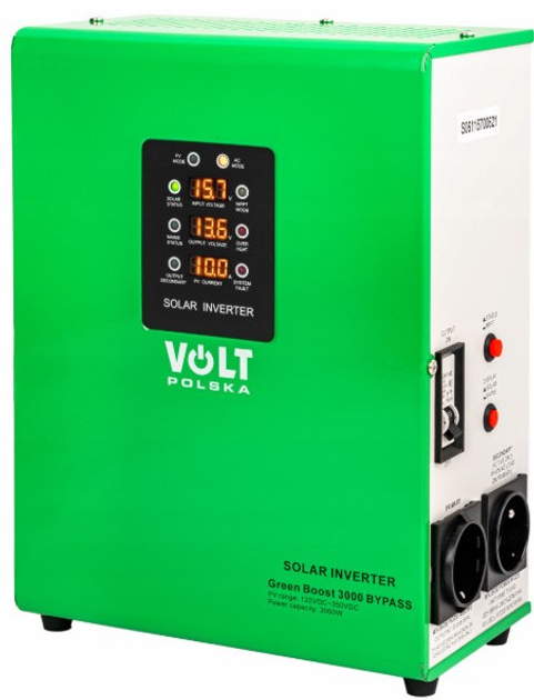 Inwerter słoneczny do podgrzewania wody Volt Polska Green Boost mppt 3000 bypass 120 - 350 VDC (3SR3000005) - obraz 3