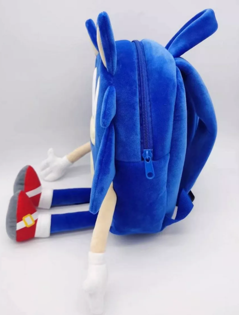 Рюкзак дитячий плюшевий їжачок Сонік із мультфільму Sonic для дівчинки для хлопчика м'яка іграшка 40x7x24 синій (SVS) - зображення 6