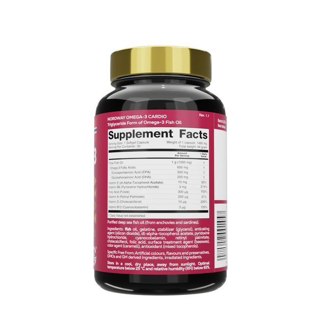 Омега 3 кардио NORDWAY OMEGA-3 Cardio 1000мг 30 капсул - изображение 3