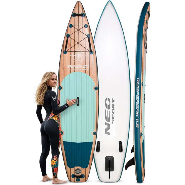 Nadmuchiwana deska SUP Neo Sport Reefbreak 350 x 81 x 15 cm z wiosłem, pompką i torbą do przechowywania 170304 (5903890626983) - obraz 8