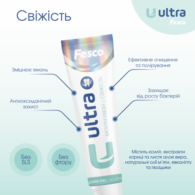 Зубна паста Fesco Ultra Mouth Fresh 100 мл (4820204701987) - зображення 3