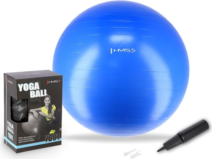 Piłka do ćwiczeń HMS Slam Ball 55 cm rehabilitacyjna YB01 Blue (5907695554717) - obraz 1