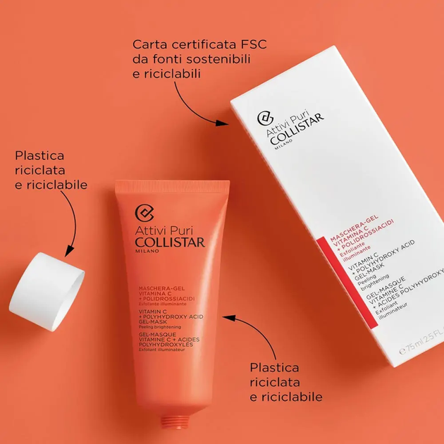 Маска-гель для обличчя Collistar Attivi Puri Vitamin C+ Polyhydroxy Acid Gel-Mask 75ml - зображення 3