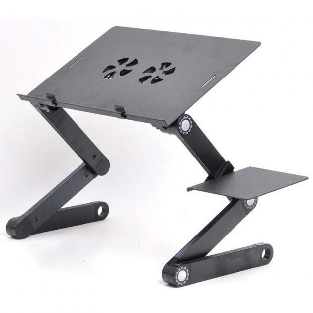 Столик трансформер для ноутбука Laptop Table T8 портативная подставка с вентилятором Чорний 1SIZE (999916) - Фото 5 Столик трансформер для ноутбука Laptop Table T8 портативная подставка с вентилятором Чорний 1SIZE (999916) - изображение 5