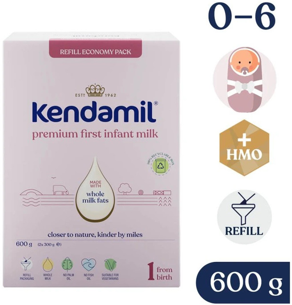 Молочна суха суміш Kendamil Premium Box 1 DHA+ 600 г (5056000506542) - зображення 2