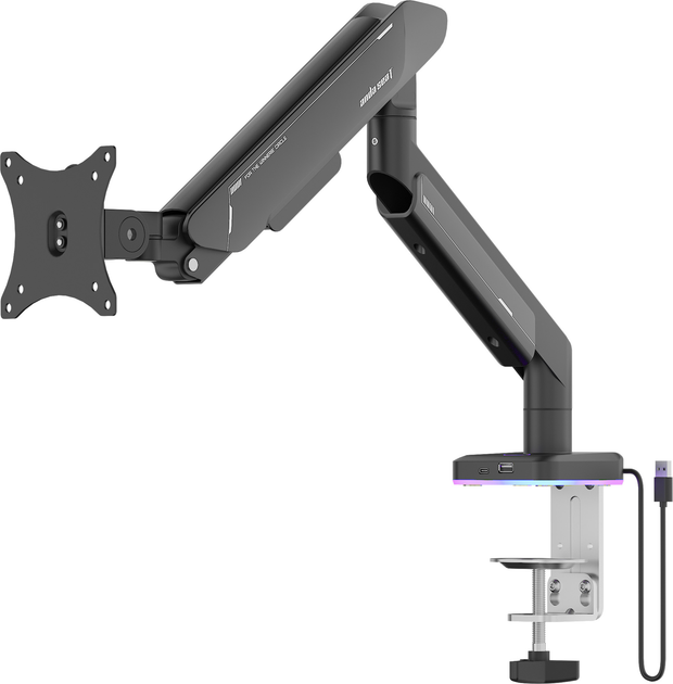 Uchwyt do monitora Anda Seat Stealth Pro II RGB 17''-42'' Black (AD-W-A9X-1S-BB) - obraz 2