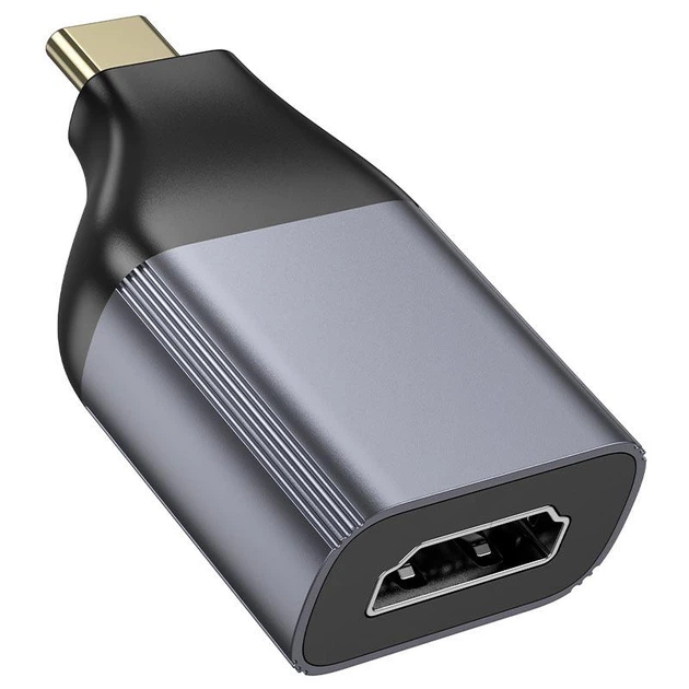 Адаптер Hoco UA33 з Type-C на HDMI, сірий - Фото 2 Адаптер Hoco UA33 з Type-C на HDMI, сірий - зображення 2