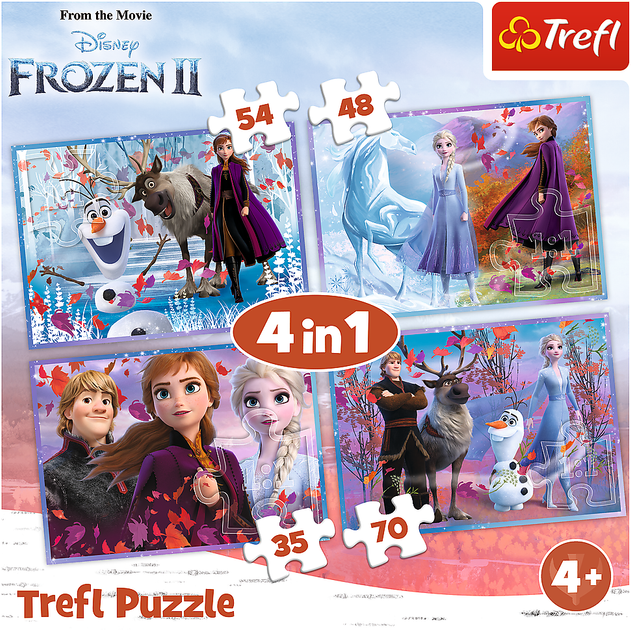 Пазли 4в1 Trefl Frozen II Подорож у невідоме 35+48+54+70 елементів 34323 (5900511343236) - зображення 6