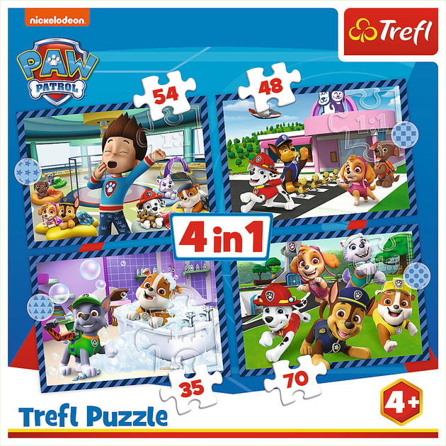 Пазли 4 in 1 Trefl Paw Patrol Собачі справи 35+48+54+70 елементів (5900511346503) - изображение 6
