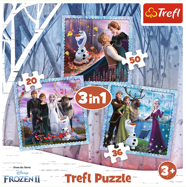 Пазлы 3 in 1 Trefl Frozen II Волшебная история 20+36+50 элементов (5900511348538) - Фото 5 Пазлы 3 in 1 Trefl Frozen II Волшебная история 20+36+50 элементов (5900511348538) - изображение 5
