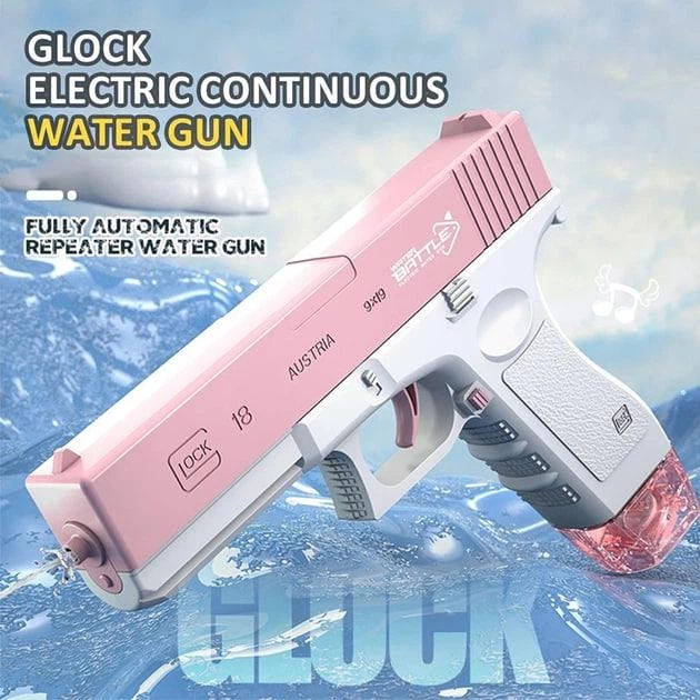 Детский электрический аккумуляторный водяной пистолет Water Gun Glock с 2 обоймами для воды Pink - Фото 10 Детский электрический аккумуляторный водяной пистолет Water Gun Glock с 2 обоймами для воды Pink - изображение 10