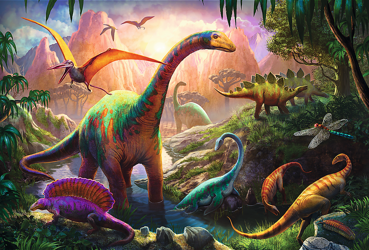 Puzzle Trefl Świat dinozaurów 100 el (16277) (5900511162776) - obraz 2