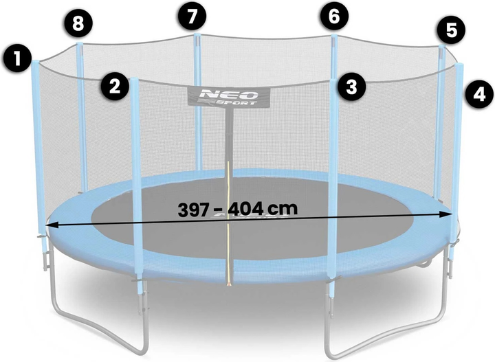 Zewnętrzna siatka do trampoliny Neo Sport 404 cm (5902854517220) - obraz 2