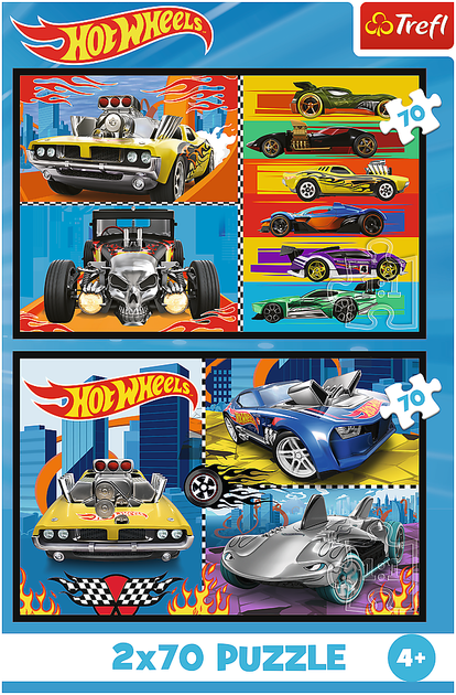 Пазлы Trefl Hot Wheels Игрушечные машинки 2х70 элементов (5900511344424) - Фото 4 Пазлы Trefl Hot Wheels Игрушечные машинки 2х70 элементов (5900511344424) - изображение 4