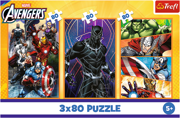 Пазлы Trefl Marvel The Avengers Дни, наполненные действиями 3х80 элементов (5900511348835) - изображение 5