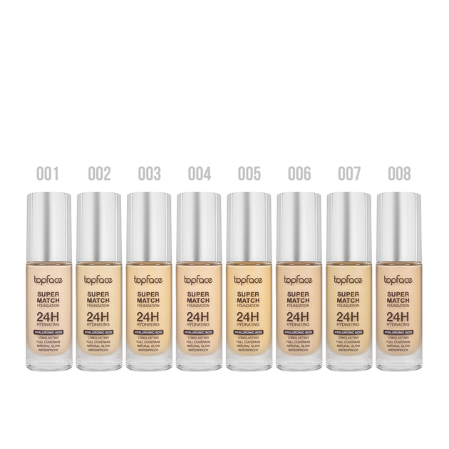 Тональний крем topface Super Match 24H Foundation водостійкий PT475 , 002 Light Beige/Світлий бежевий - зображення 8