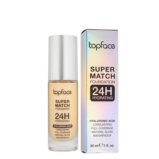 Тональний крем topface Super Match 24H Foundation водостійкий PT475 , 003 True Beige/Бежевий - зображення 4