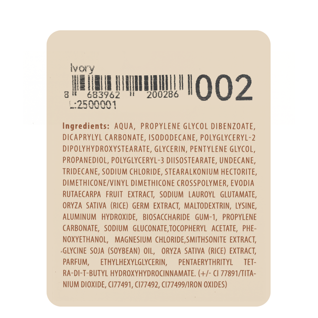 Тональная база для лица Neverti Natural Glow увлажняющая 32 мл (NP301), 002 Ivory Айвори - изображение 3