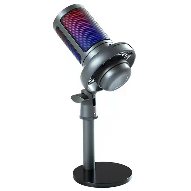 Мікрофон студійний ME6S RGB для блогерів та стримерів Чорний - Фото 3 Мікрофон студійний ME6S RGB для блогерів та стримерів Чорний - зображення 3