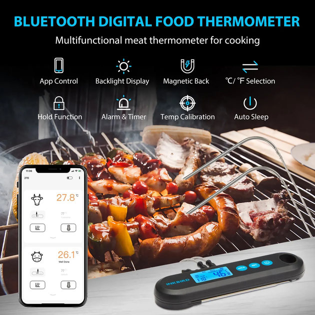 Bluetooth термометр INKBIRD IHT-2PB 1+2 щупа (IHT-2PB) - изображение 4