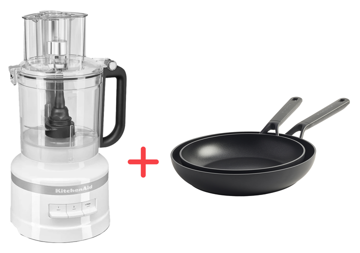 Кухонний комбайн KitchenAid CLASSIC 5KFP1318EWH білий + у подарунок Набір сковорідок KitchenAid CFA з керамічним покриттям 24 + 28 см - зображення 1