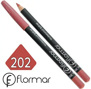 Карандаш для губ водостойкий Flormar Waterpoof Lipliner № 202 Soft Pink Brown (Нежно коричневый) - изображение 3