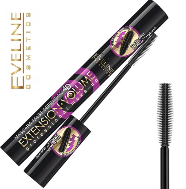 Тушь для ресниц Eveline Cosmetics Extension Volume Professional Make-Up с эффектом накладных ресниц 4D - изображение 3