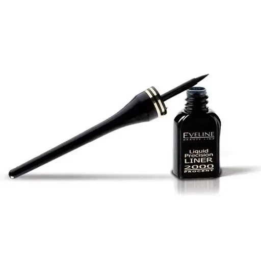 Матовая водостойкая подводка для глаз Eveline Cosmetics Liquid Precision Eyeliner 2000 Procent Waterproof 4 мл - изображение 2