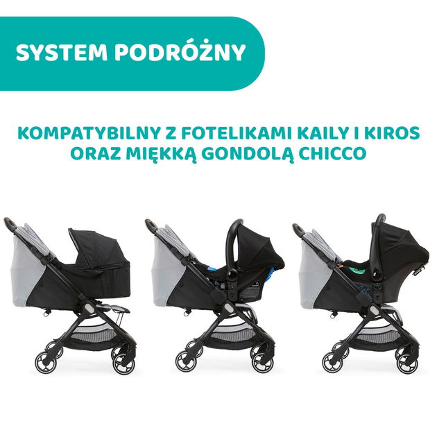 Wozek spacerowy dziecięcy Chicco We Cool Gray Szary (8058664139651) - obraz 10