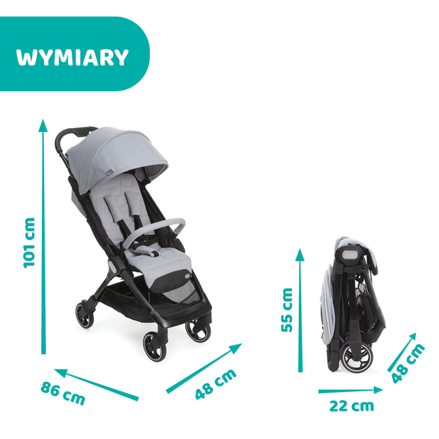 Прогулянкова коляска дитяча Chicco We Чорна (8058664139668) - зображення 9