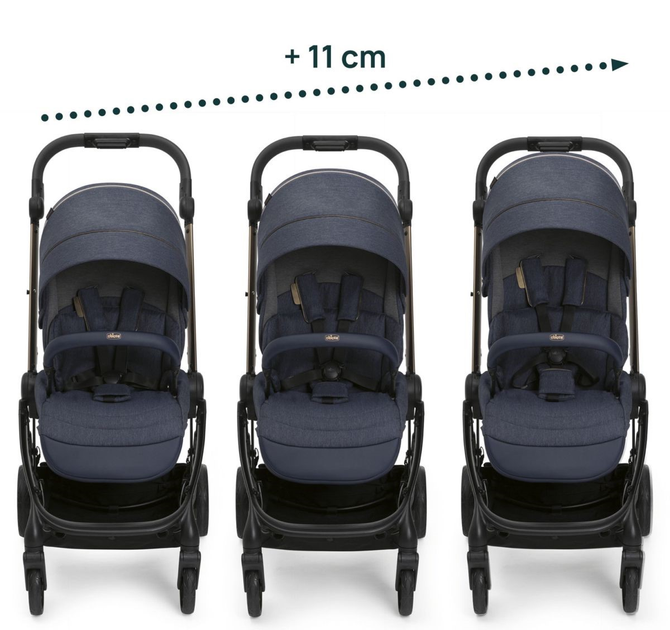 Прогулянкова коляска дитяча Chicco One4Ever Denim Shine Темно-синя (8058664176809) - зображення 19