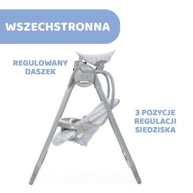 Дитяча гойдалка Chicco Polly Swing Up Сіра (8058664138647) - зображення 11