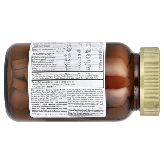 Полноценный детский комплекс с витаминами и минералами Solgar Kangavites ягодный вкус 120 жевательных таблеток - изображение 5