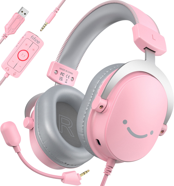 Słuchawki Fifine H9P AmpliGame RGB 7.1 Pink (4820216973273) - obraz 2