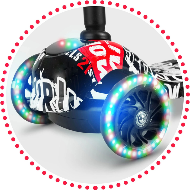 Самокат дитячий RICOKIDS Piko триколісний Black-Red (5903890605360) - зображення 11
