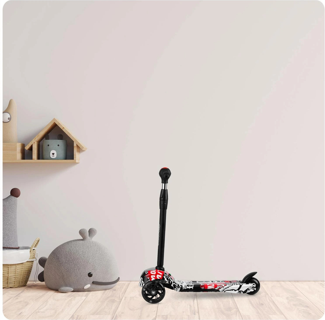Самокат дитячий RICOKIDS Piko триколісний Black-Red (5903890605360) - зображення 12