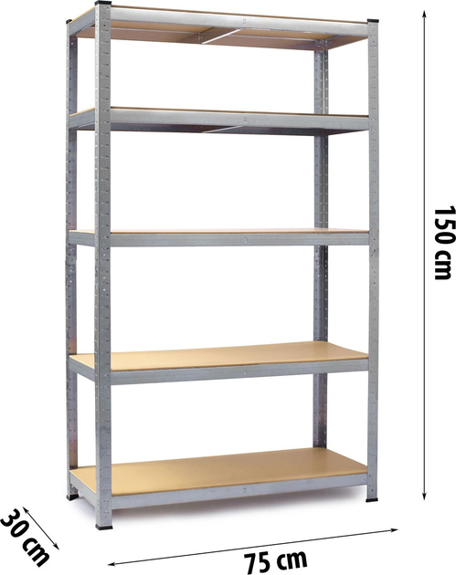 Regał magazynowy Humberg 4840 150 x 75 x 30 cm (5908220477709) - obraz 5