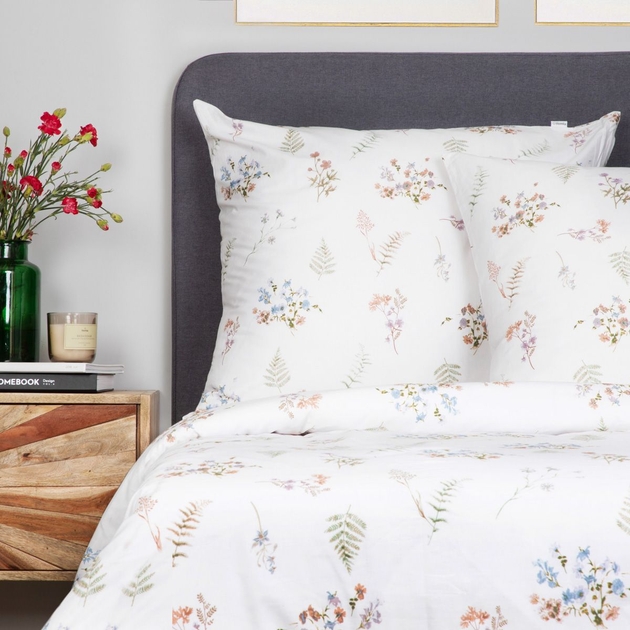 Комплект постільної білизни Homla Fern King Size бавовняний у квіти 200 x 220 см (5904183843278) - зображення 1