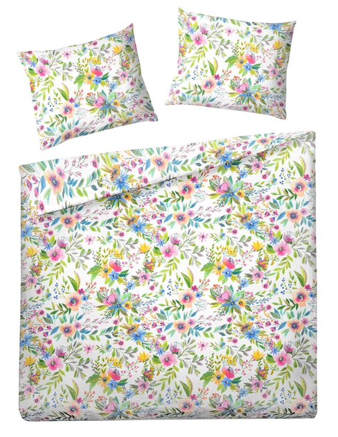 Komplet pościeli Homla Floral King Size mikrofibra w kwiaty 200 x 220 cm (5902869955505) - obraz 1