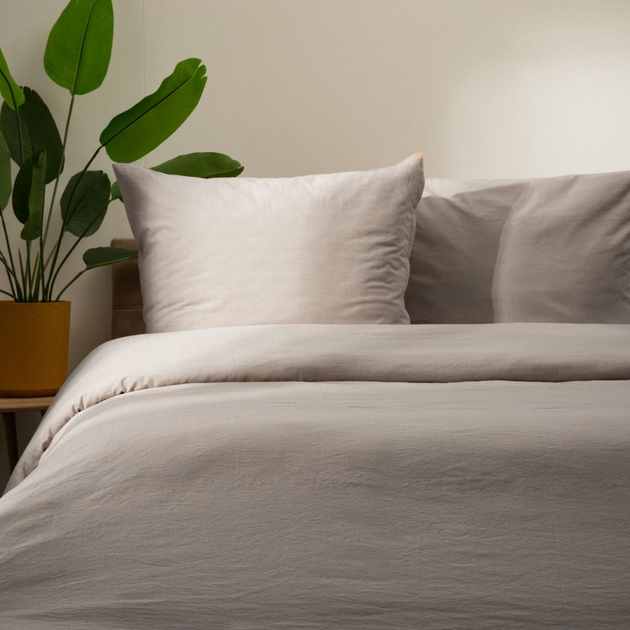 Комплект постільної білизни Homla Gossy King Size Підковдра 220 x 200 см + 2 наволочки 70 x 80 см бавовняний Сірий (5906496729485) - зображення 1
